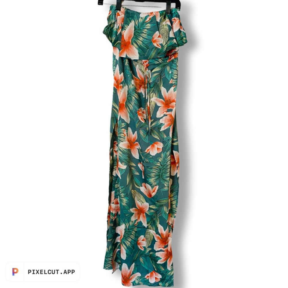 Floral Dress, Green, Pink, Flowers, Shein, Sleeveless, size small.